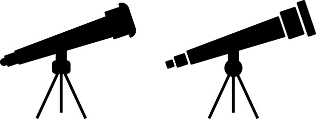 telescope icon set. Astronomy Concept sign. astronomy enthusiasts symbol. astronomy and educational materials

