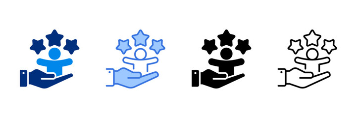 Customer Icon Set Multiple Style Vector Illustration