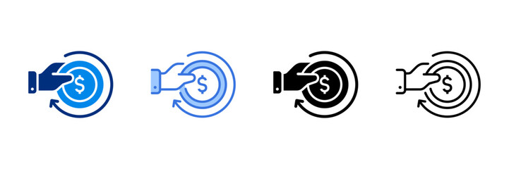 Repeat Icon Set Multiple Style Vector Illustration