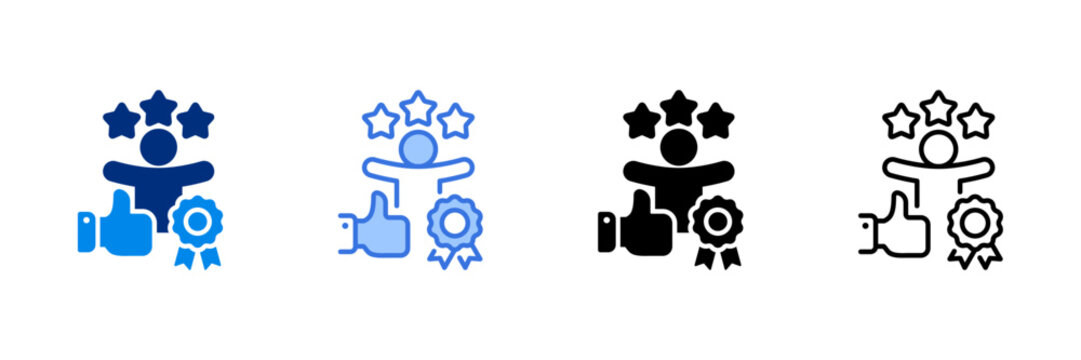 Recognition Icon Set Multiple Style Vector Illustration - Powered by Adobe