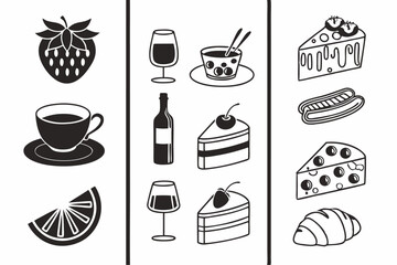 Healthy Food and Dessert Illustration Balancing Nutrition with Sweet Treats Design