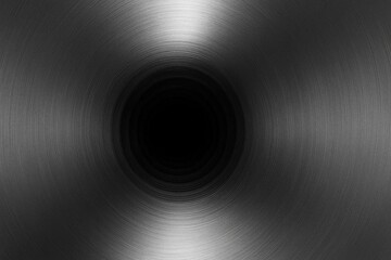 Black Metallic Circular Texture Background.