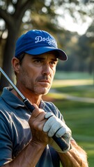 A man holding a golf club