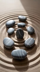 A group of stones on sand
