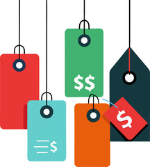 set of price tags