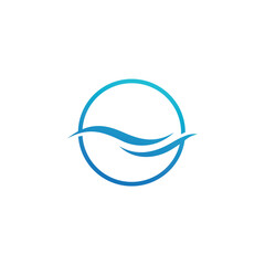 Abstract linear logotype. Wave flow logo symbol. Motion stream water aqua vector icon, Blue Waves Logo
