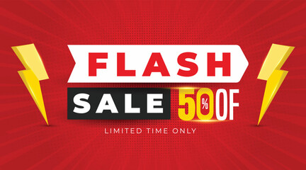 Flash sale banner template with editable text