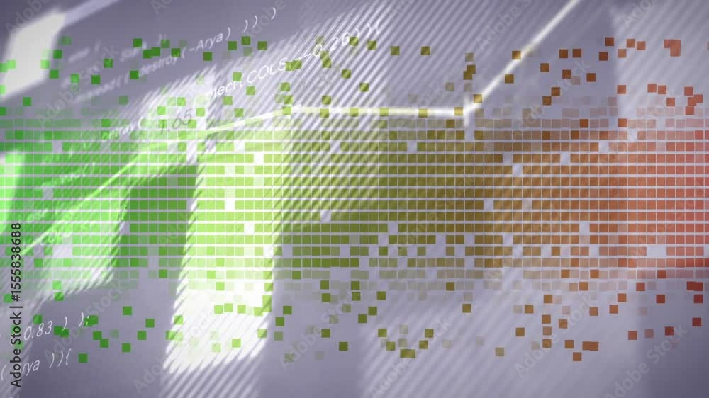 Aufkleber data squares streaming in grid pulsing polyline sliding highlight and fading code for visualization