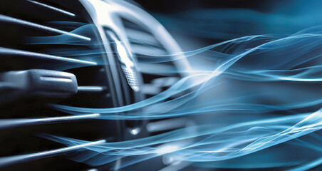 Cool breeze from car air conditioner enhances comfort during hot