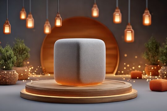 Product podium with textured background