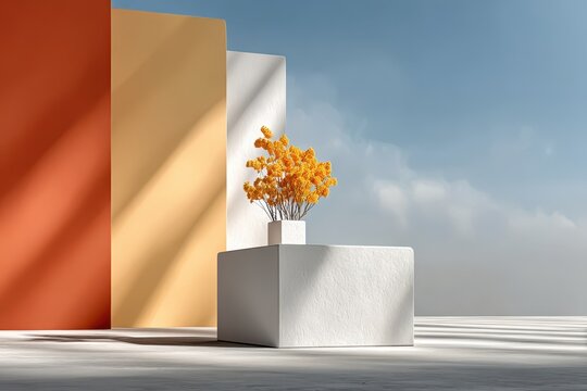 Product podium with textured background