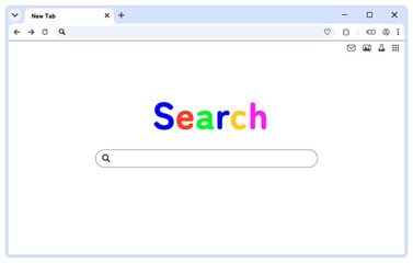 PCウィンドウ ブラウザ 検索エンジン ライトUI  Chrome風 (.PNG)	