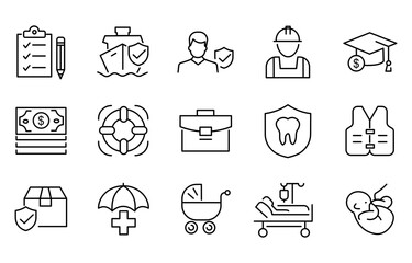 Set of insurance icon set