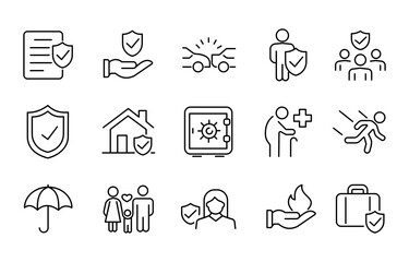 Set of insurance icon set