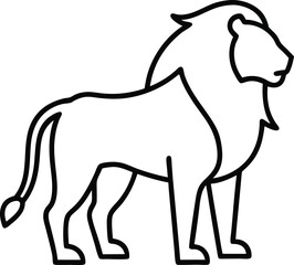 A Powerful Lion outline icon Design