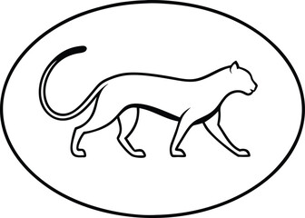 panther minimalist logo design. luxury branding concept