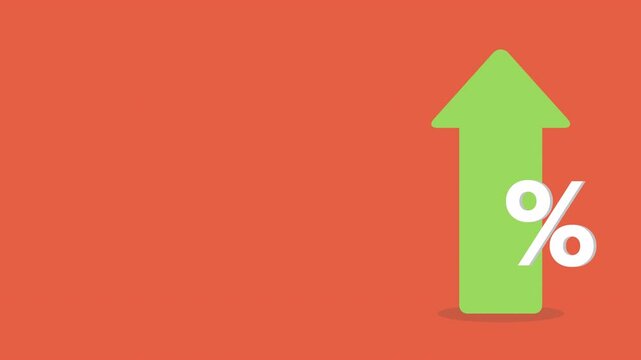Green arrow with percentage symbol	