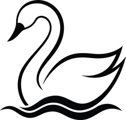 black swan vector illustration