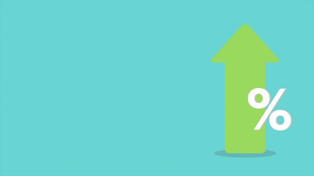 Green arrow with percentage symbol	