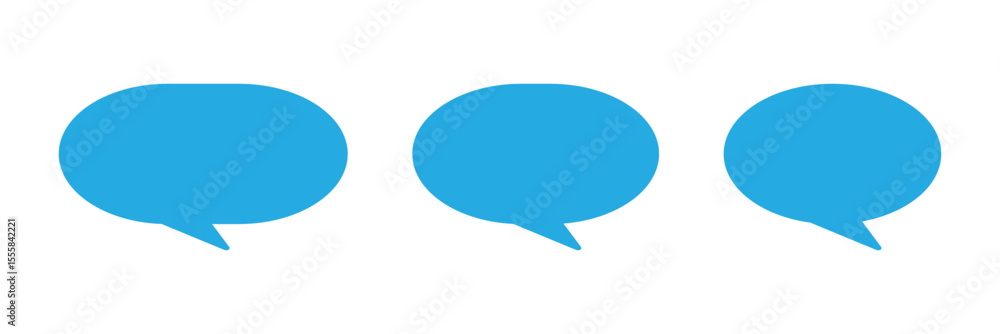 Poster Speech bubbles. communication concept, Speak bubble text, vector set of flat message bubbles show chat bubble or dialog boxes on white background.