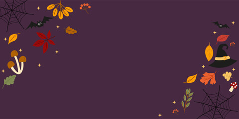 Halloween,Autumn, Thanksgiving day trendy backgrounds with beautiful leaves. Abstract vector templates poster, invitation, flyer, cover, banner, postcard, brochure, social media, sale, advertising