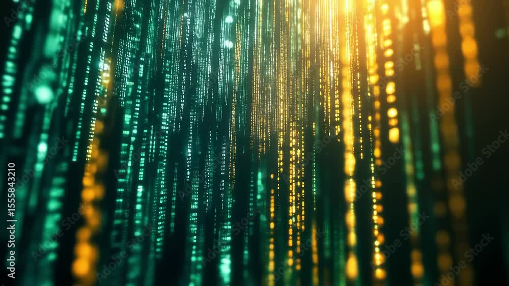 Poster dynamic digital light stream background technology data transmission scene