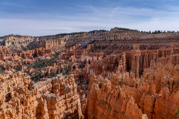 Sunset Point Overlook, Bryce Canyon National Park, Utah. Claron Formation, (Tcp) Pink member;...