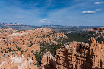 Sunset Point Overlook, Bryce Canyon National Park, Utah. Claron Formation, (Tcp) Pink member;...