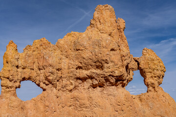 Sunset Point Overlook, Bryce Canyon National Park, Utah. Claron Formation, (Tcp) Pink member;...