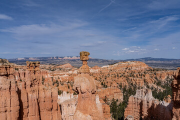 Sunset Point Overlook, Bryce Canyon National Park, Utah. Claron Formation, (Tcp) Pink member;...