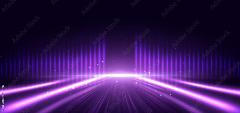 Canvas Prints scene purple light on dark background with effect glowing. futuristic backdrop design concept.