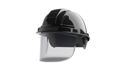 Fototapeta premium Smart construction helmet with visor, Transparent background, PNG file