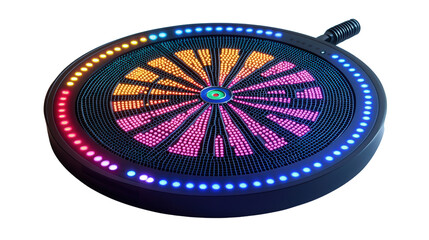 Obraz premium Smart dartboard with LED feedback, Transparent background, PNG file