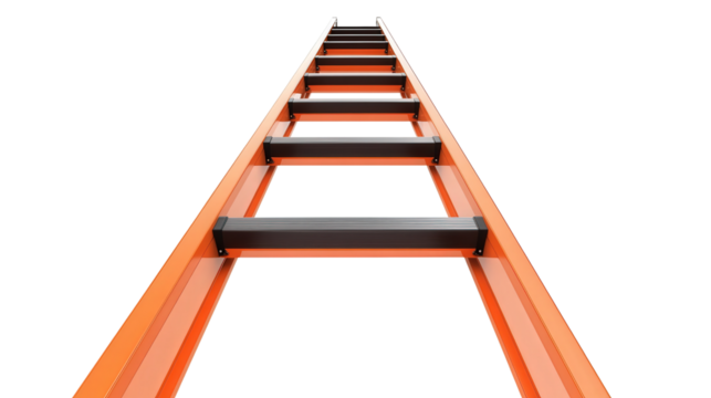 Smart extension ladder with sensors, Transparent background, PNG file
