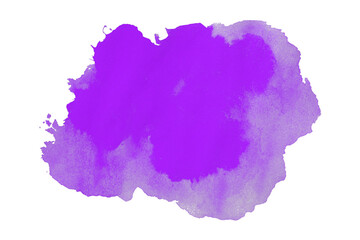 Bright purple watercolor or ink stains with watercolor marks. Brush strokes and watercolor splashes set on a transparent background.