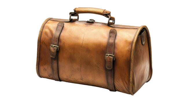Retro doctor-style travel bag Transparent background, PNG file - Powered by Adobe