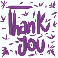 Thank you typography isolated on white background 