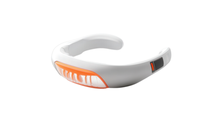 Smart mouthguard with biometric sensor, Transparent background, PNG file