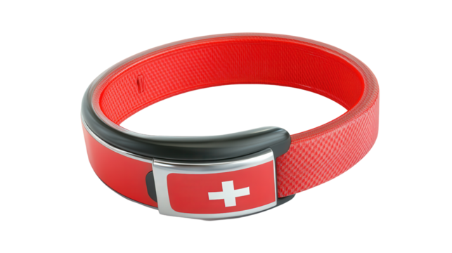 Smart medical alert wristband, Transparent background, PNG file