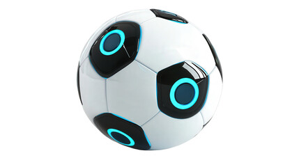 Smart soccer ball with gyroscopic sensor Transparent background, PNG file
