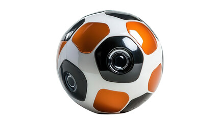 Smart soccer ball with gyroscopic sensor Transparent background, PNG file