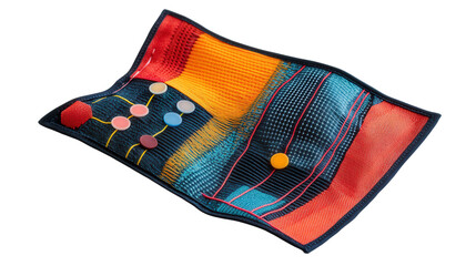 Smart textile patch with sensors, Transparent background, PNG file