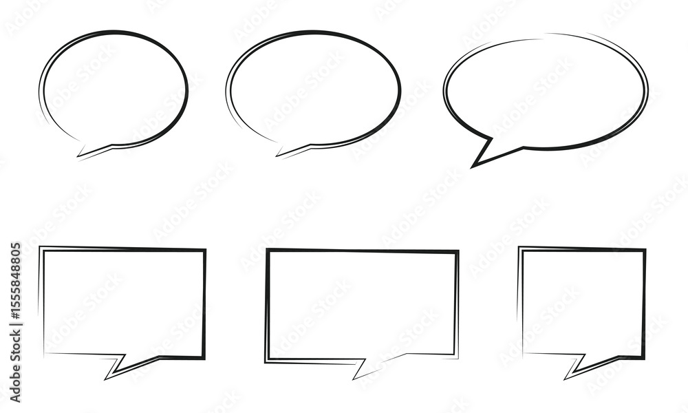 Poster Speech Bubble set. Talk bubble. Blank empty vector white speech bubbles.