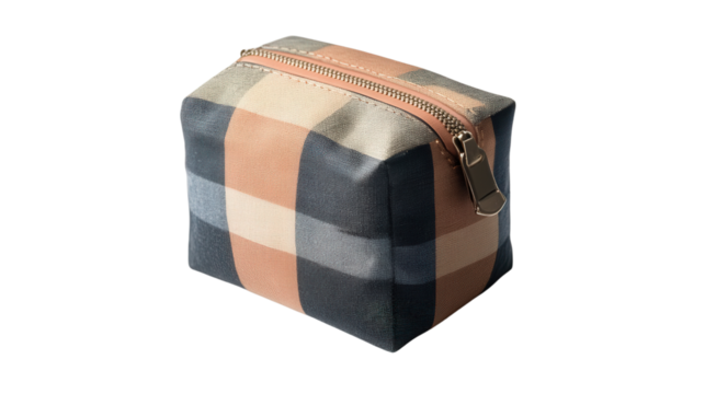 Small cube-shaped travel pouch Transparent background, PNG file