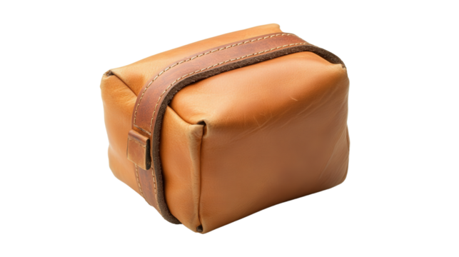 Small cube-shaped travel pouch Transparent background, PNG file