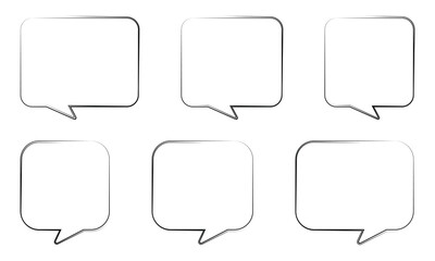 Speech Bubbles set. Speech bubbles blank isolated on white background.