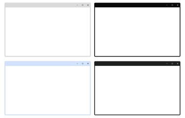 PCウィンドウ フレーム Windows 11 風 ライト/ダークUI ベクター(.AI)	
