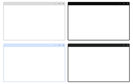 PCウィンドウ フレーム Windows 11 風 ライト/ダークUI ベクター(.AI)	
