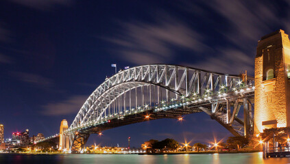Sydney Harbour Bridge at night, taken from Kirribilli.
