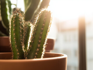 cactus plant in indoor sun light with sunlight 3